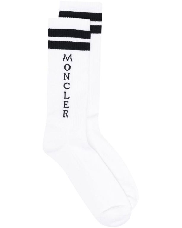 Moncler Logo-knit Ribbed Socken Herren Weiß | fDU0cpMxsVO